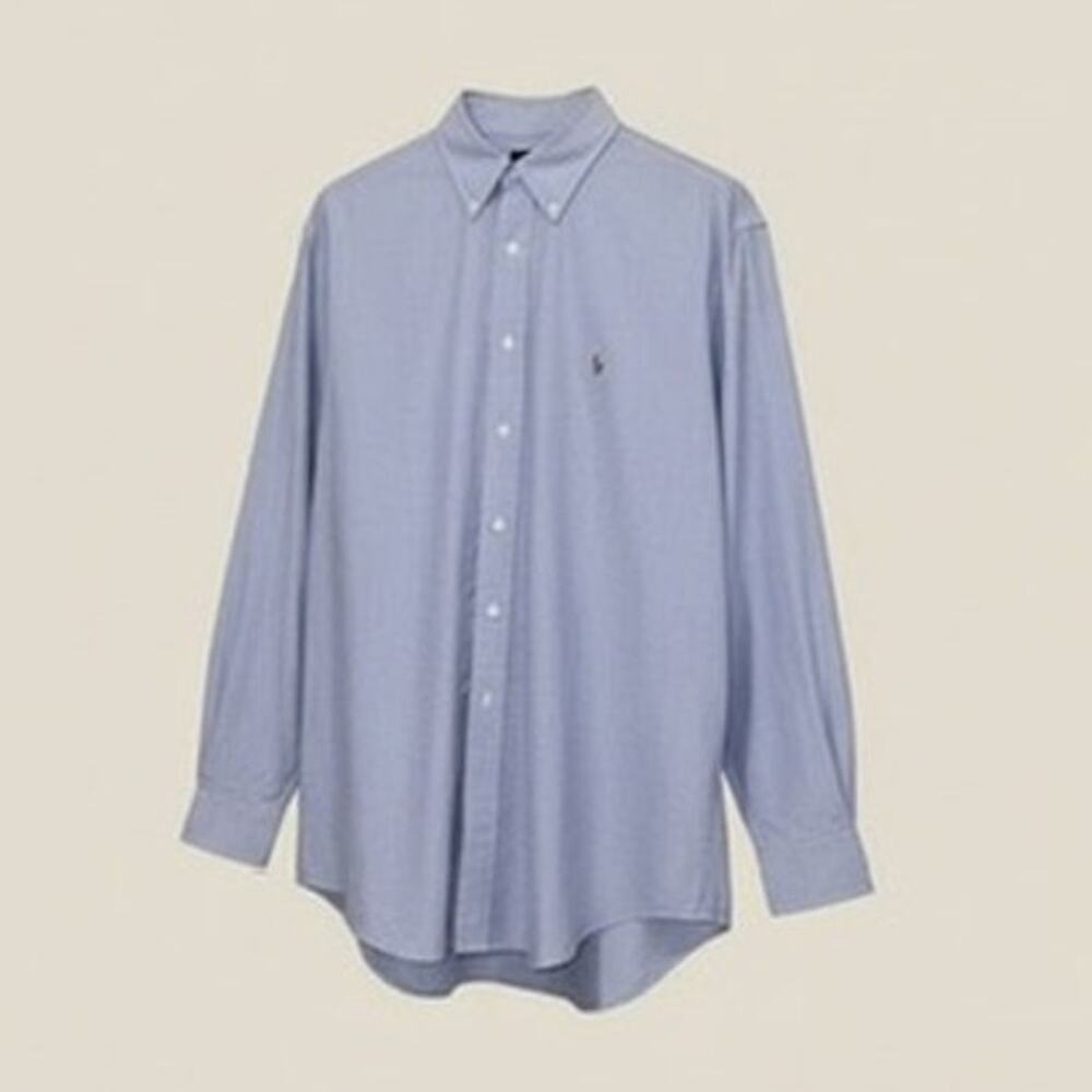 Ralph Lauren Yarmouth Dress Shirt‎ Mens 17-36 Purple / Blue Solid Classic Fit